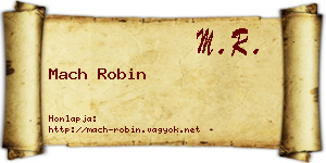 Mach Robin névjegykártya